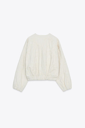 EMBROIDERED FAUX SUEDE BOMBER JACKET - Image 7