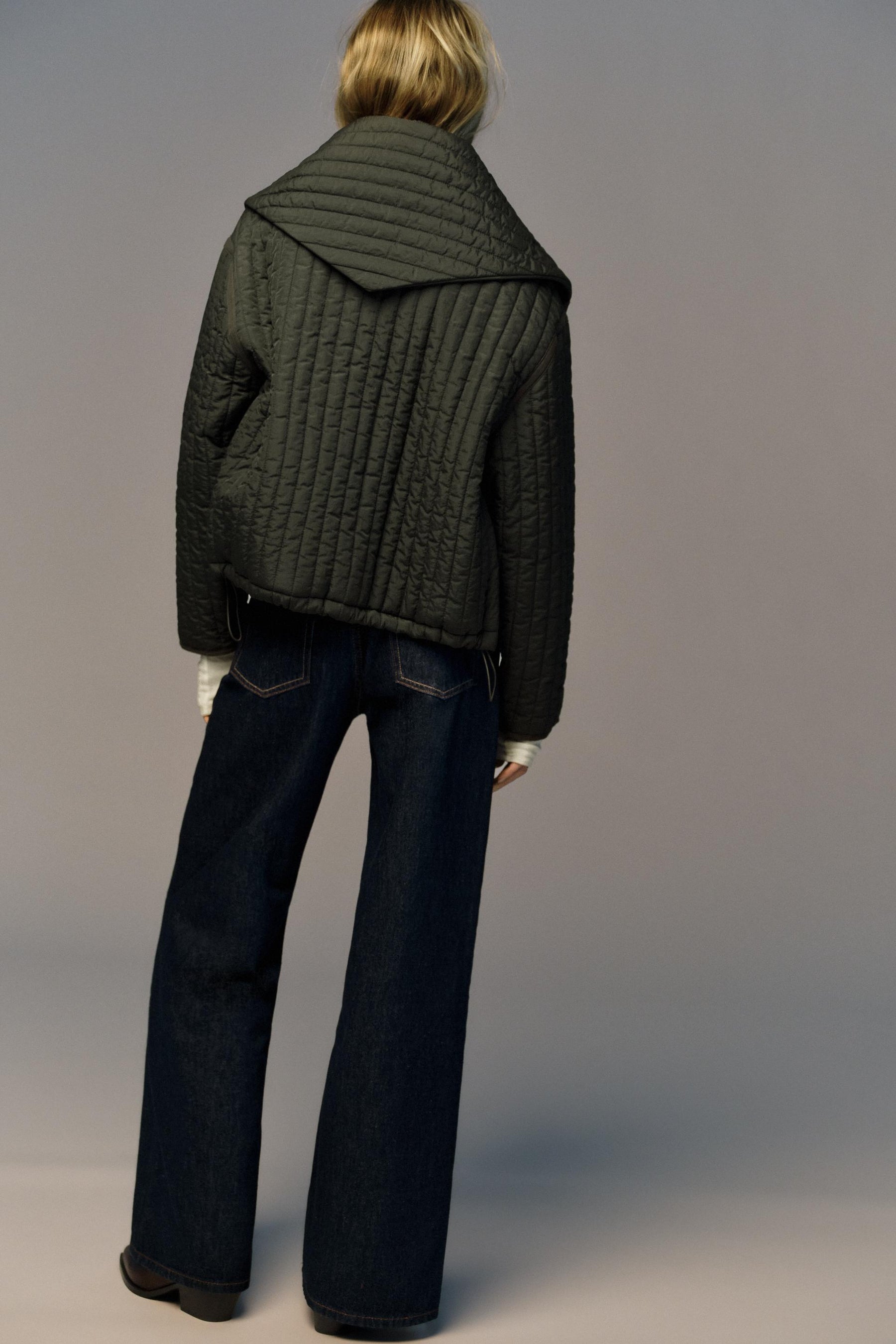QUILTED JACKET WITH DETACHABLE SCARF - Image 6