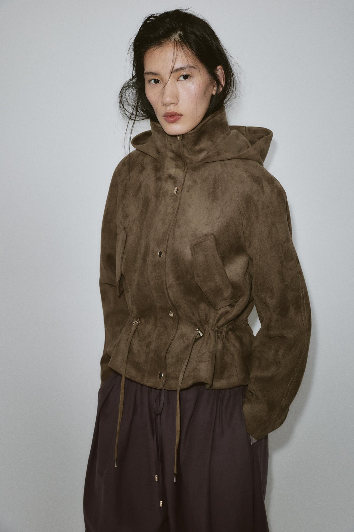 SUEDE EFFECT HOODIE JACKET - Image 2