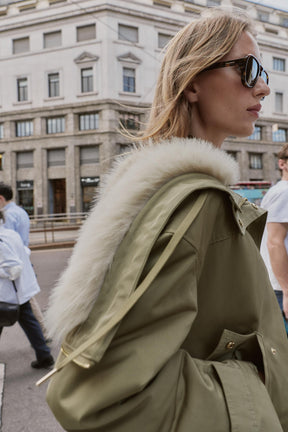 SHORT PARKA WITH FAUX FUR HOOD - Image 7