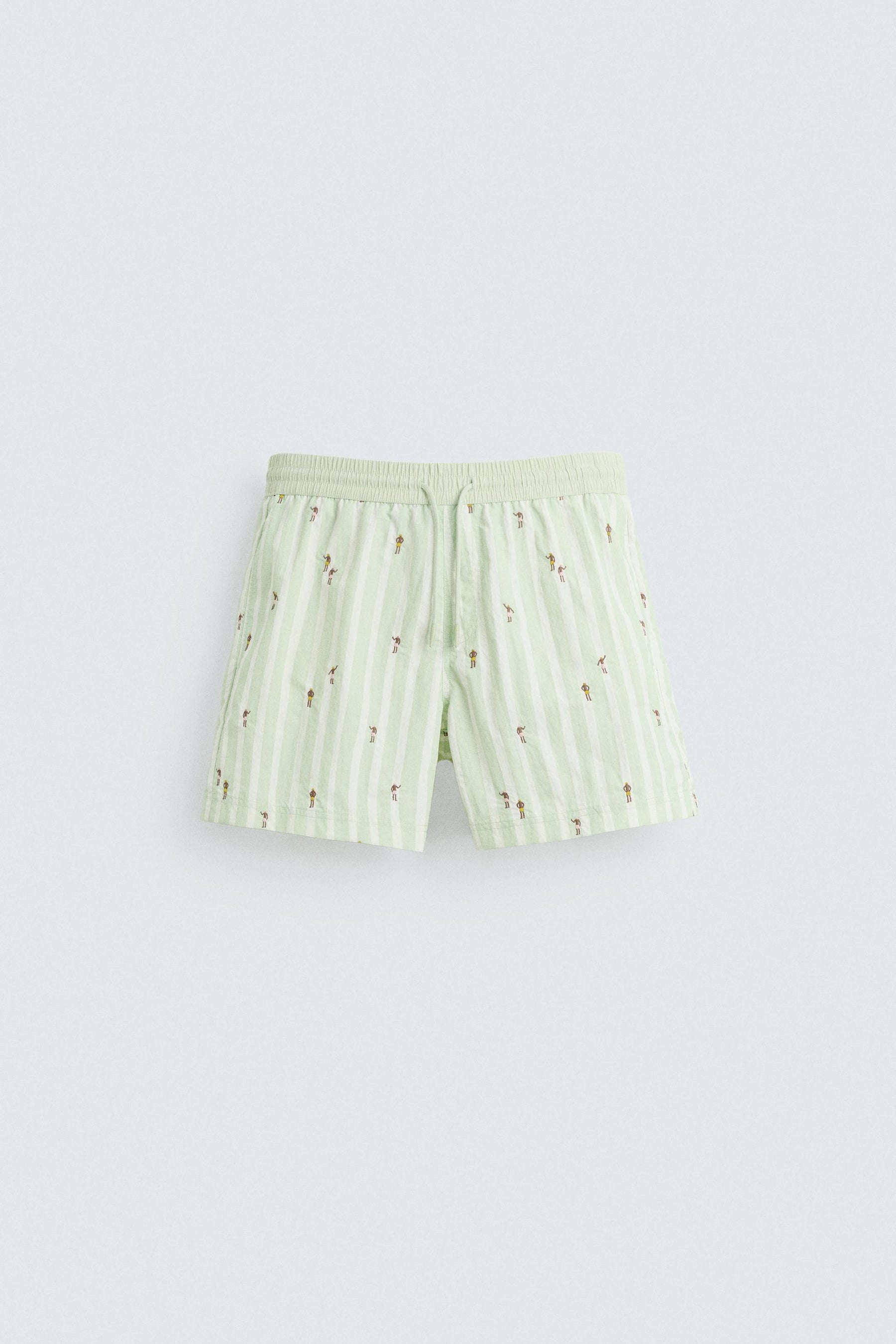 EMBROIDERED MID-LENGTH SWIMMING TRUNKS - Image 6