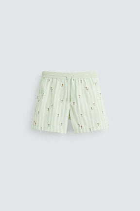 EMBROIDERED MID-LENGTH SWIMMING TRUNKS - Image 6