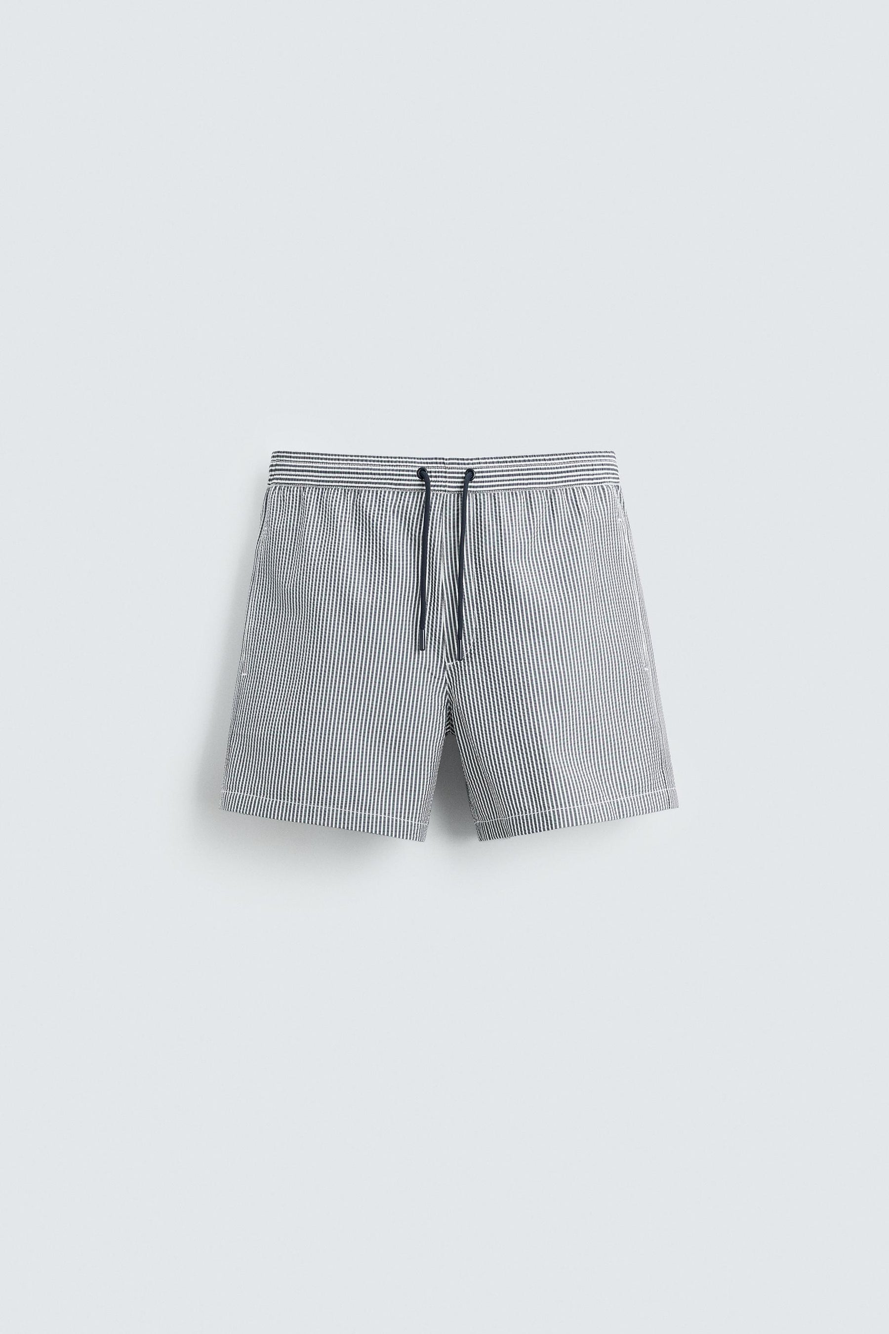 SEERSUCKER MID-LENGTH SWIMMING TRUNKS - Image 7