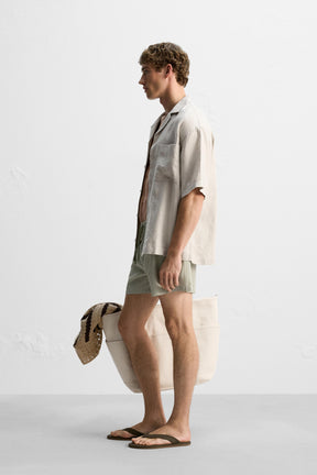 SEERSUCKER MID-LENGTH SWIMMING TRUNKS - Image 4