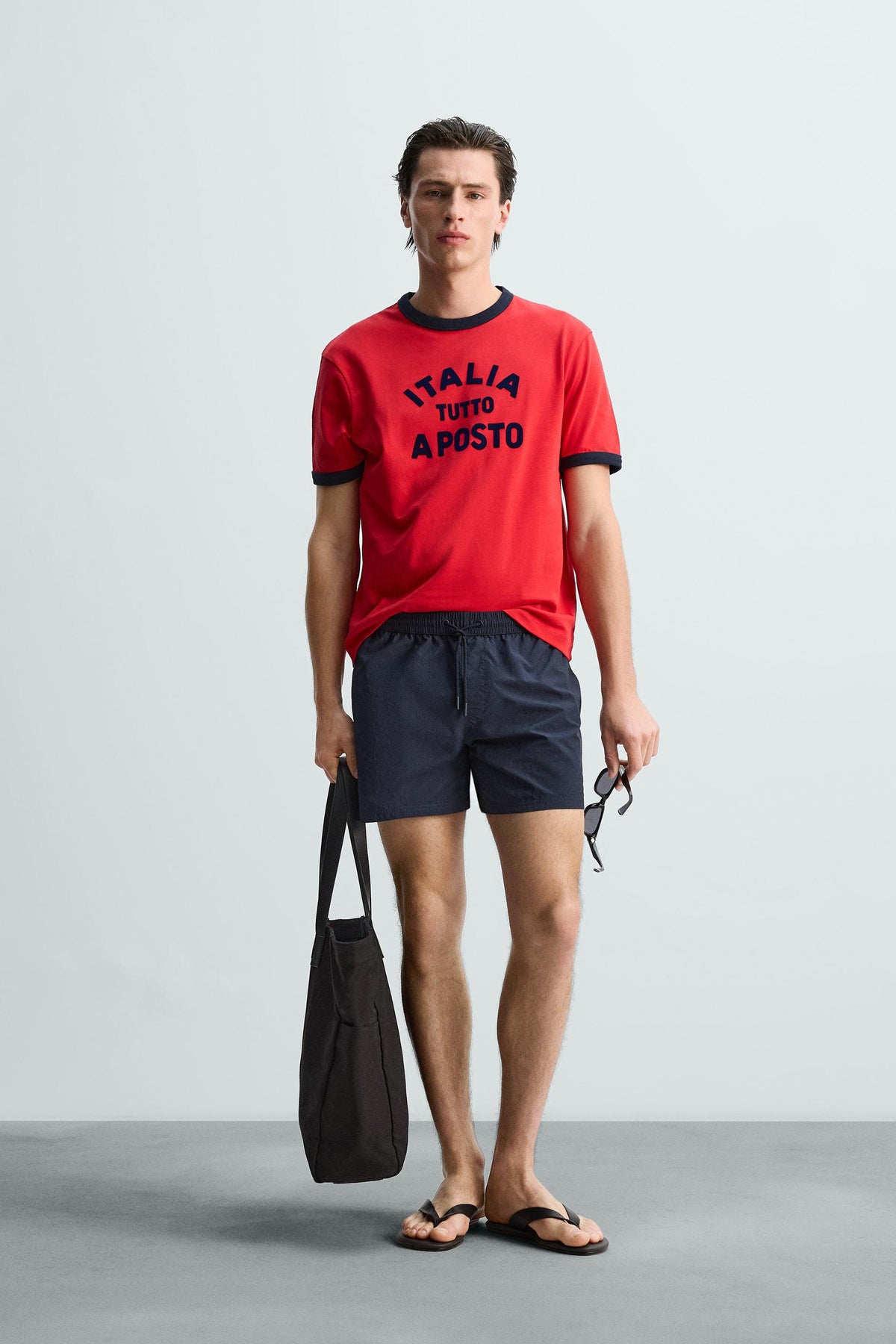 BASIC MID-LENGTH SWIMMING TRUNKS - Image 1