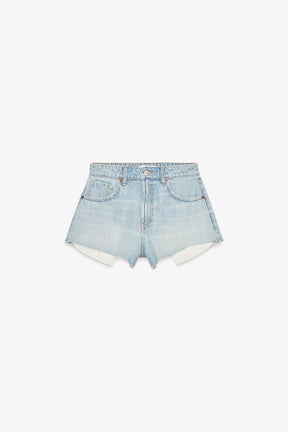 Mid-waist denim shorts