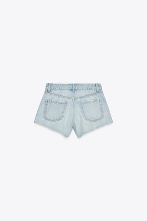 Mid-waist denim shorts