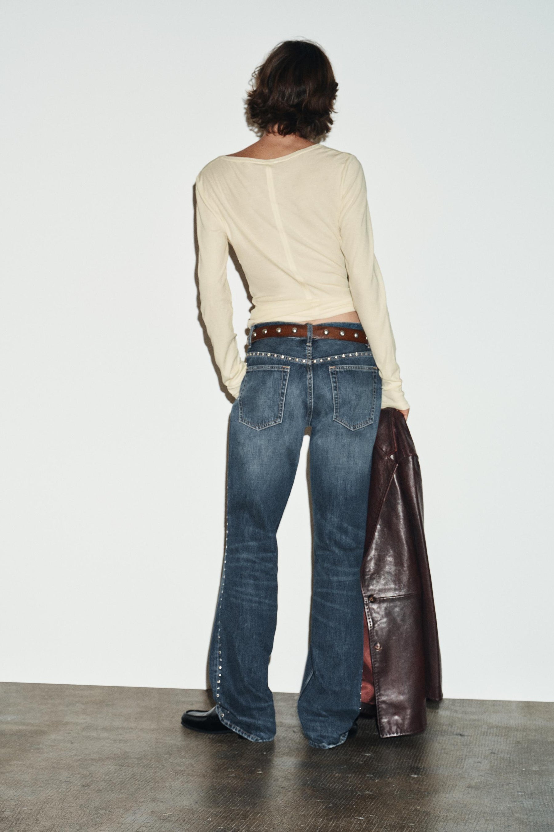 Studded Low-Rise Jeans