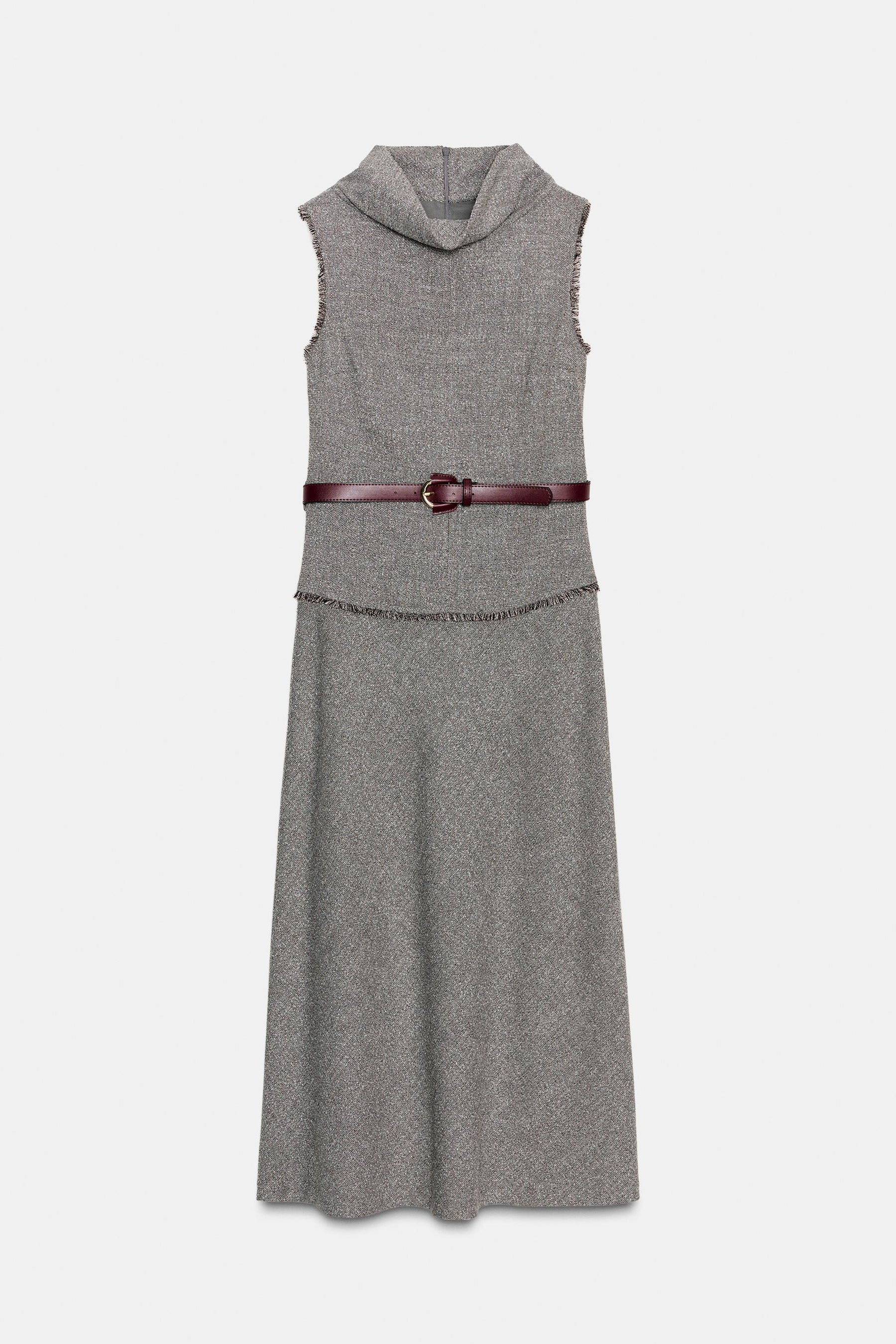 BELTED STRUCTURE MIDI DRESS - Image 7