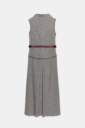 BELTED STRUCTURE MIDI DRESS - Image 8