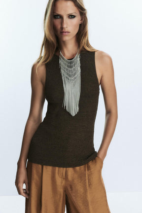 TEXTURED KNIT LONG TOP - Image 5