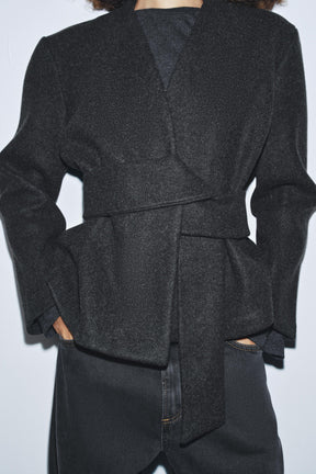Belted Soft-Touch Jacket