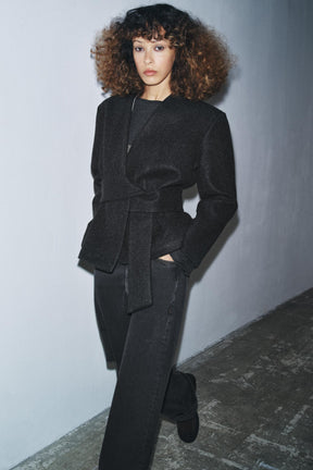 Belted Soft-Touch Jacket