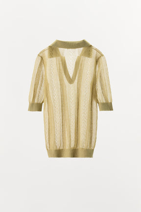CUTWORK KNIT POLO