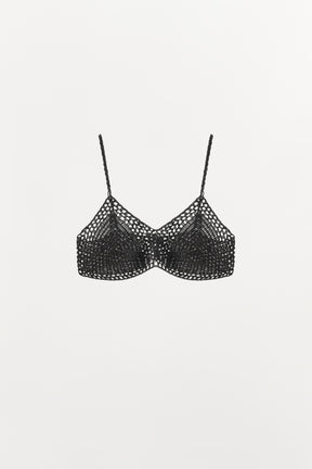 METALLIC CROCHET BRALETTE