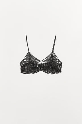 METALLIC CROCHET BRALETTE