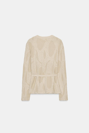 Jacquard Jumper with Belt