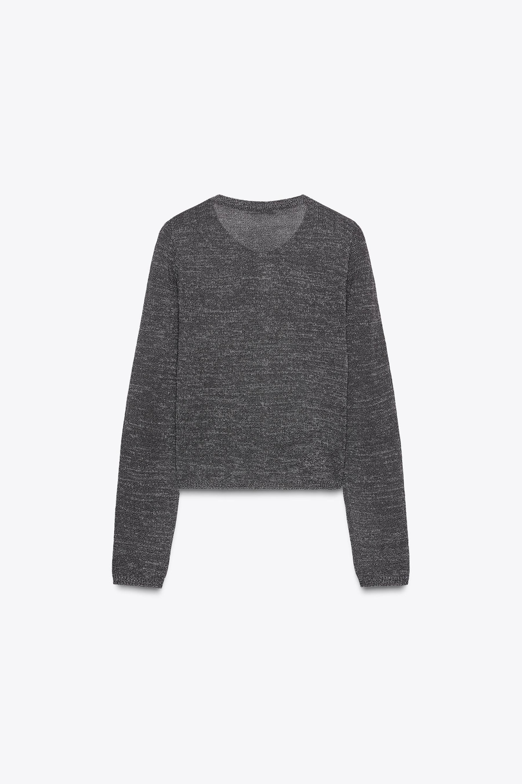 METALLIC THREAD BUTTON CARDIGAN - Image 3