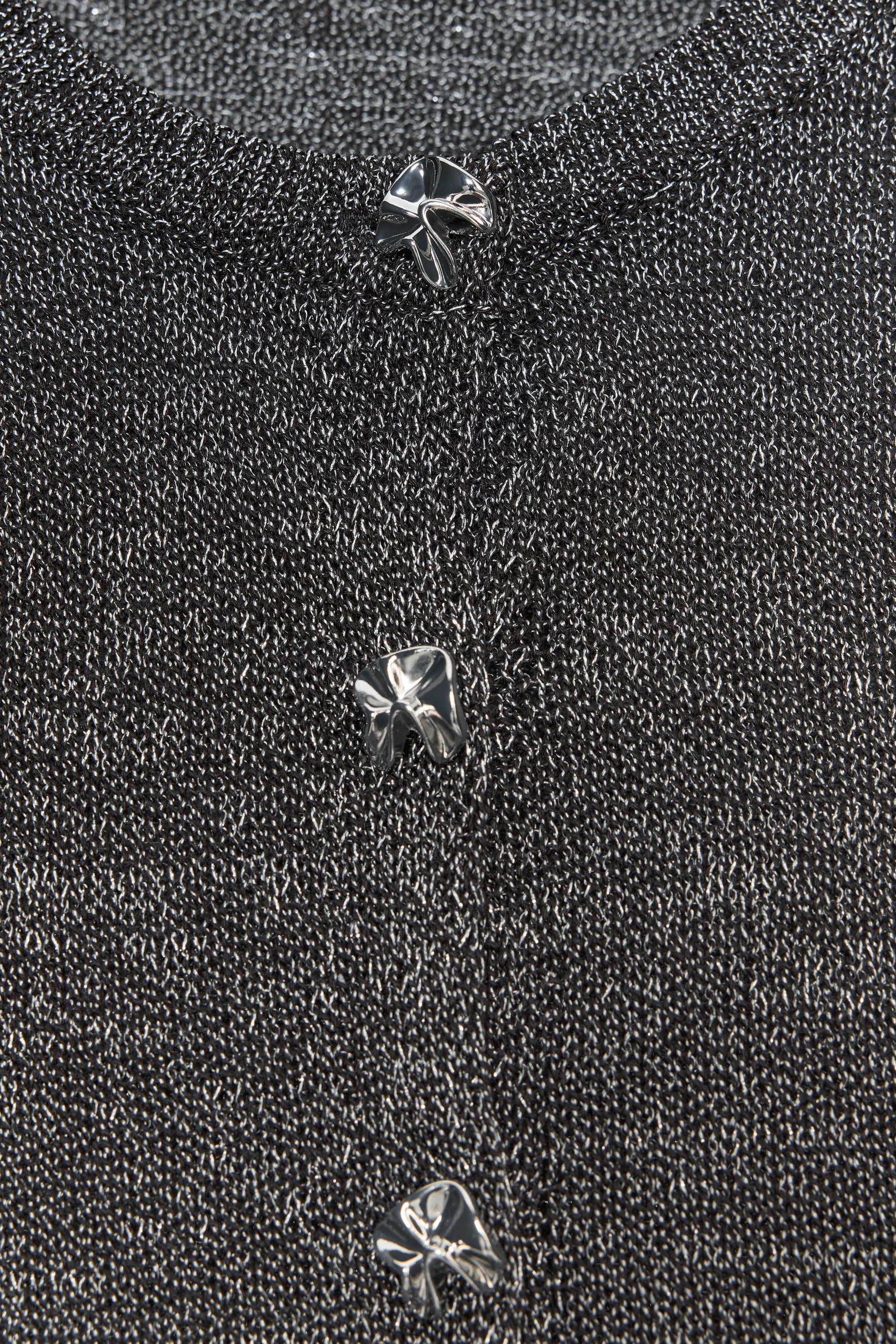 METALLIC THREAD BUTTON CARDIGAN - Image 4