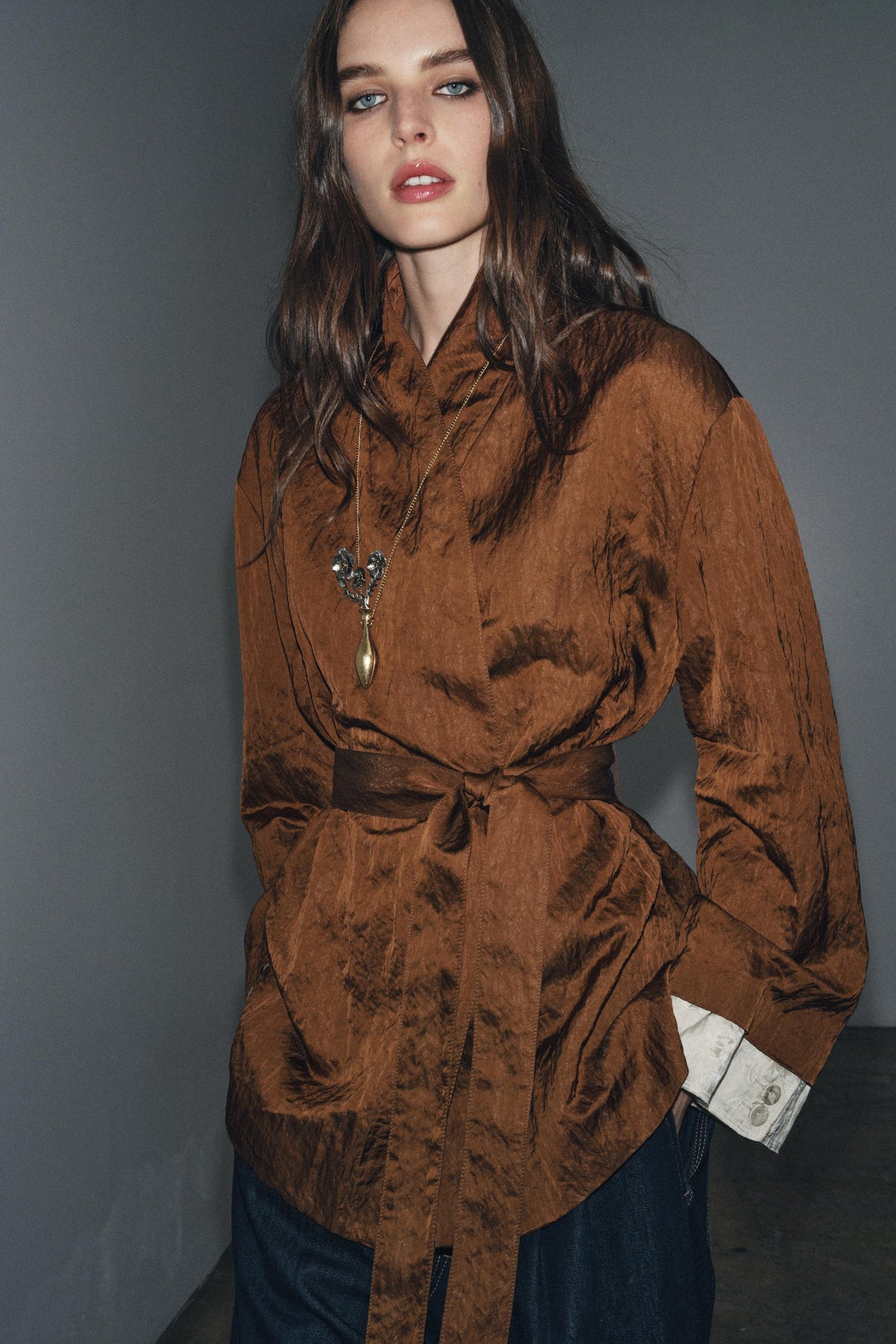 ZW COLLECTION JACQUARD KIMONO JACKET - Image 1