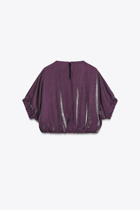 SATIN BALLOON BLOUSE