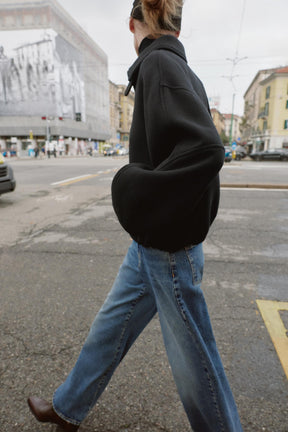 BALLOON BOMBER JACKET WITH CONTRAST WOOL COLLAR - Image 4