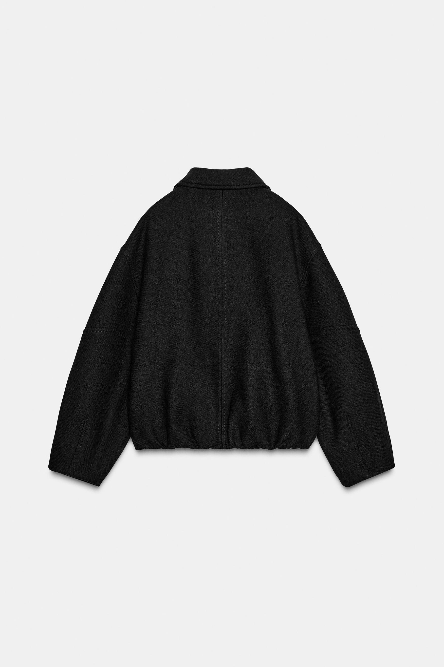 BALLOON BOMBER JACKET WITH CONTRAST WOOL COLLAR - Image 9