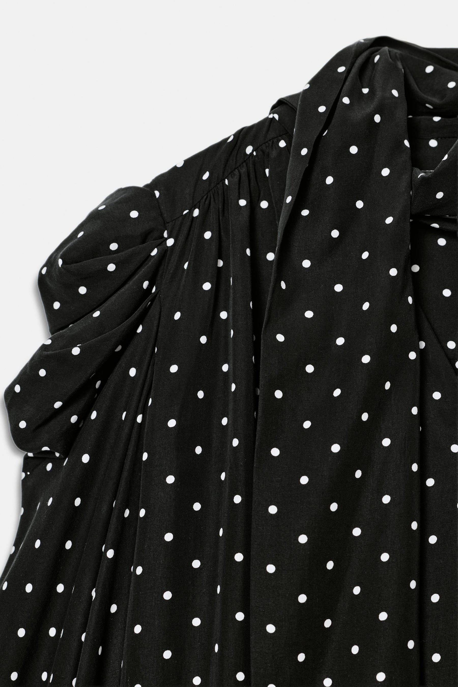 ZW COLLECTION POLKA DOT DRESS WITH SCARF DETAIL - Image 7