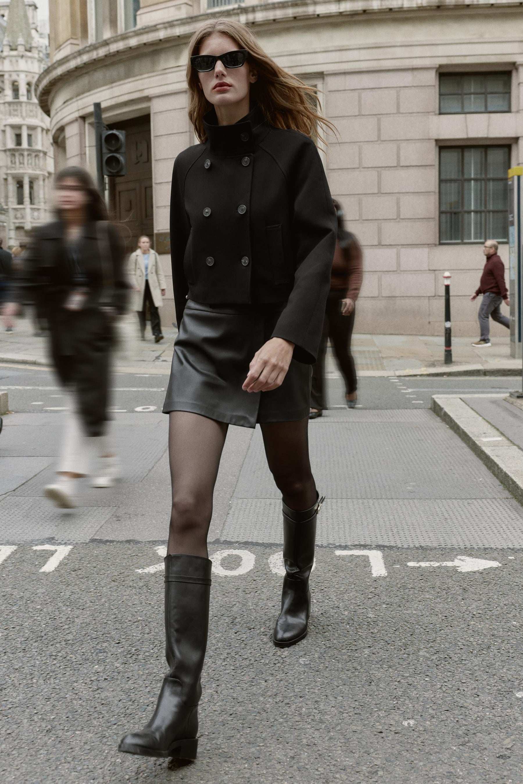 DOUBLE-BREASTED CROPPED JACKET - Image 1