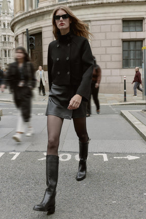 DOUBLE-BREASTED CROPPED JACKET - Image 1