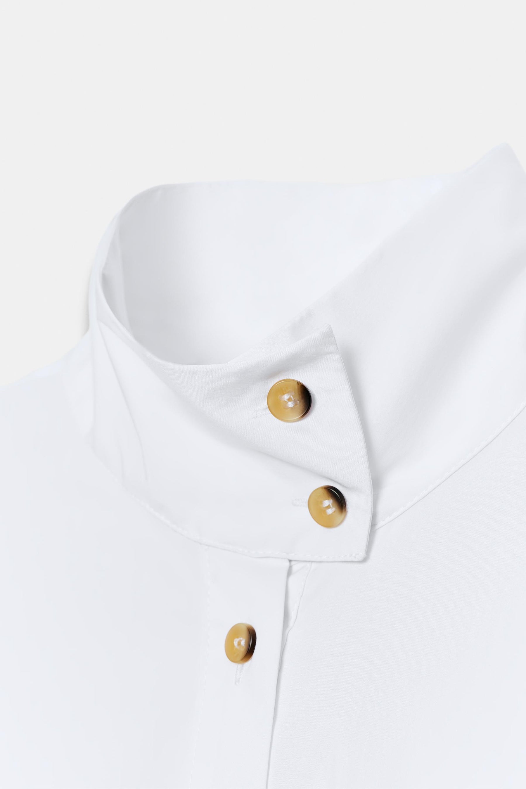 Puffball Hem Poplin Shirt