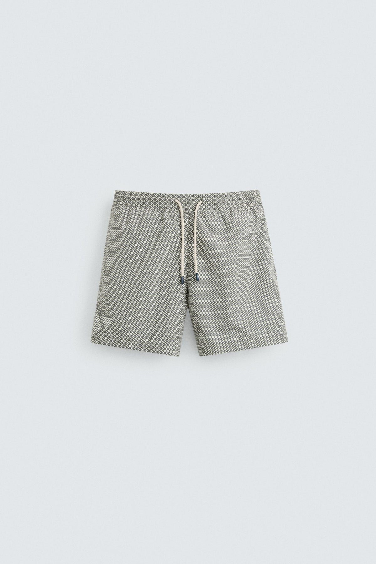 GEOMETRIC PRINT MID-LENGTH SWIMMING TRUNKS - Image 1