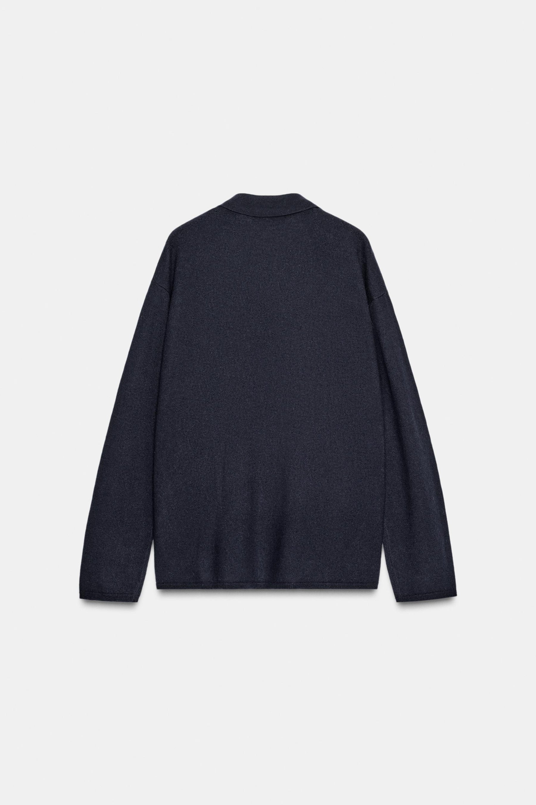 OVERSIZED 100% EXTRA SOFT WOOL POLO CARDIGAN - Image 6