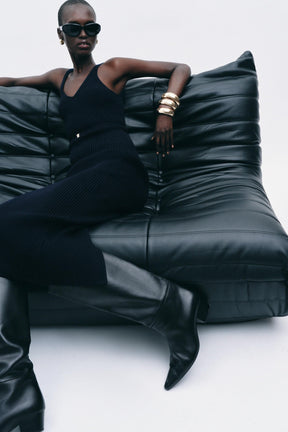 RIB KNIT TOP WITH BELT - Image 4