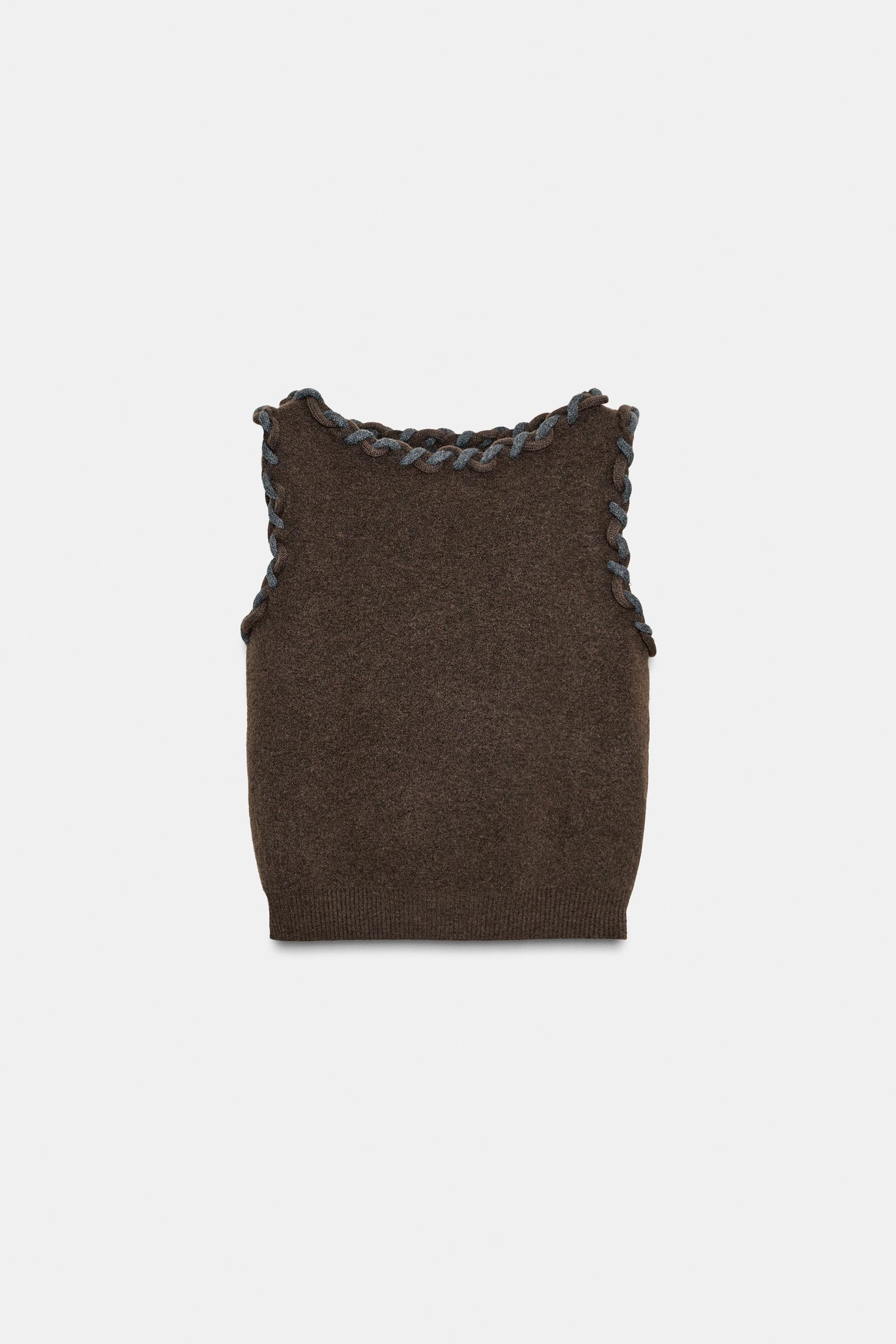 INTERWOVEN TRIM KNIT TOP - Image 7