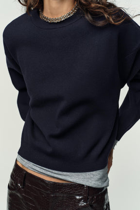 PLAIN KNIT SWEATSHIRT