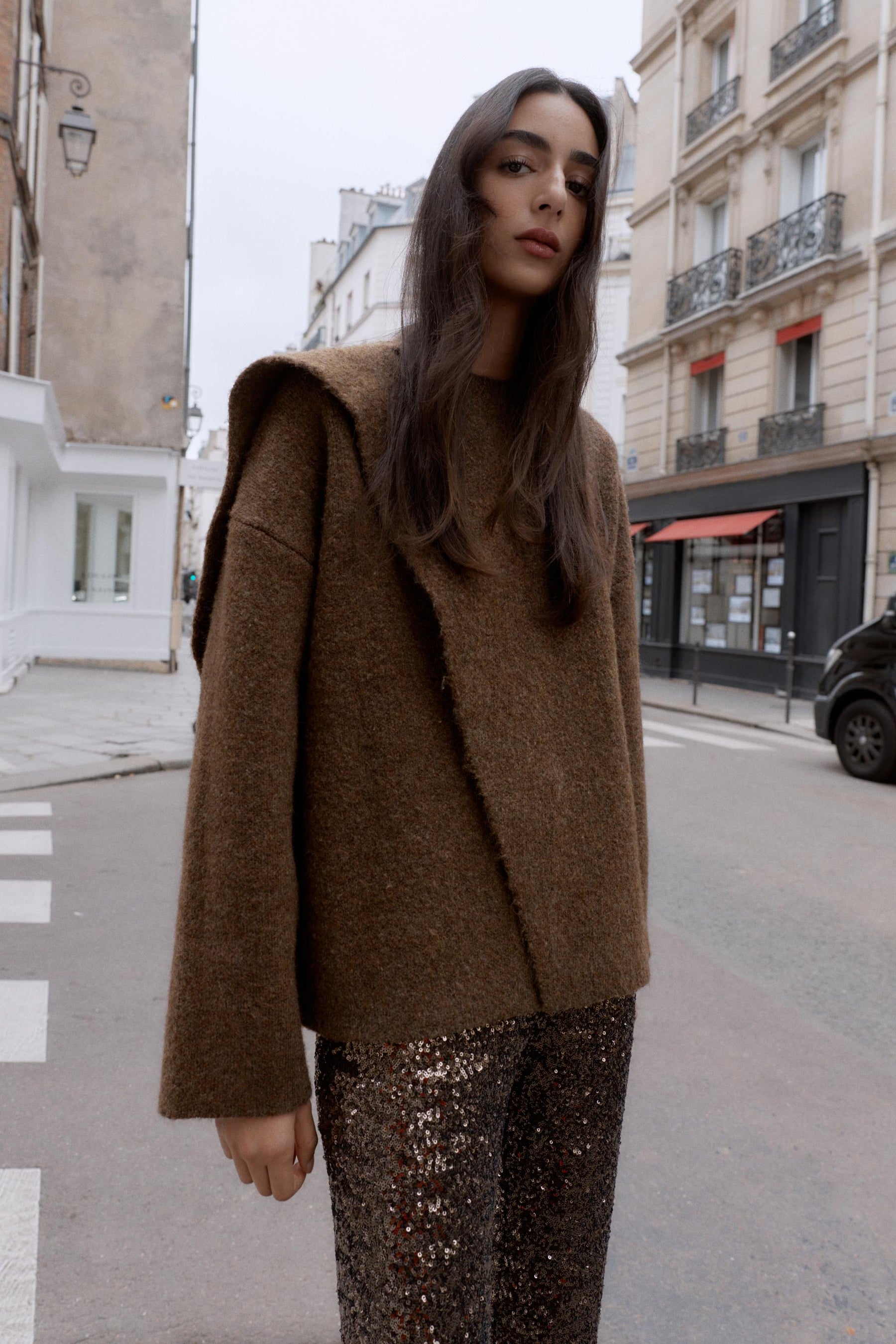 CARDIGAN WITH SCARF DETAIL - Image 4