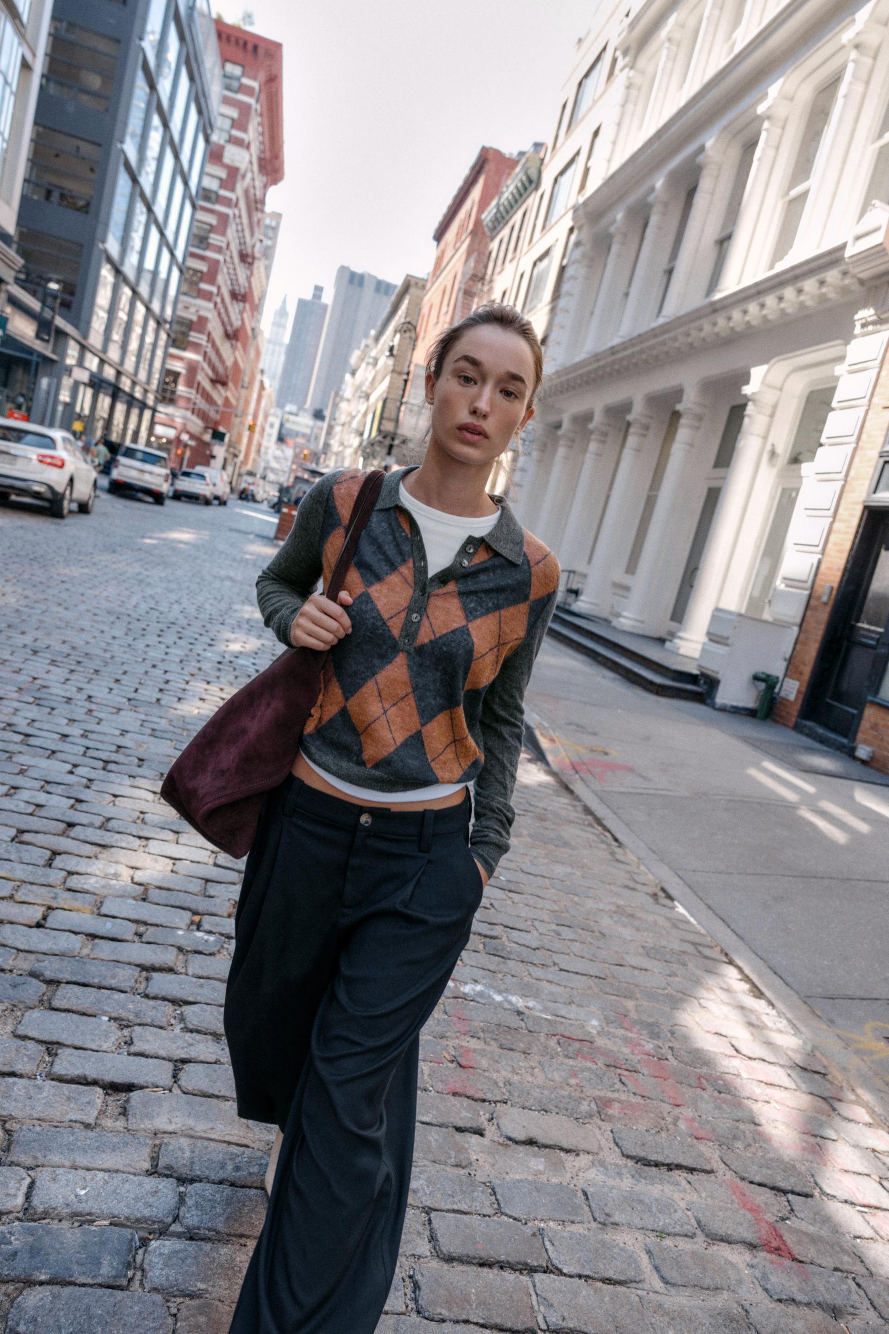 Diamond Knit Polo Shirt