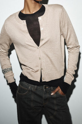 WOOL BLEND LONG CARDIGAN