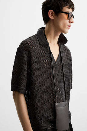 OPEN KNIT POLO SHIRT - Image 5