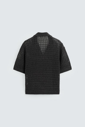 OPEN KNIT POLO SHIRT - Image 7