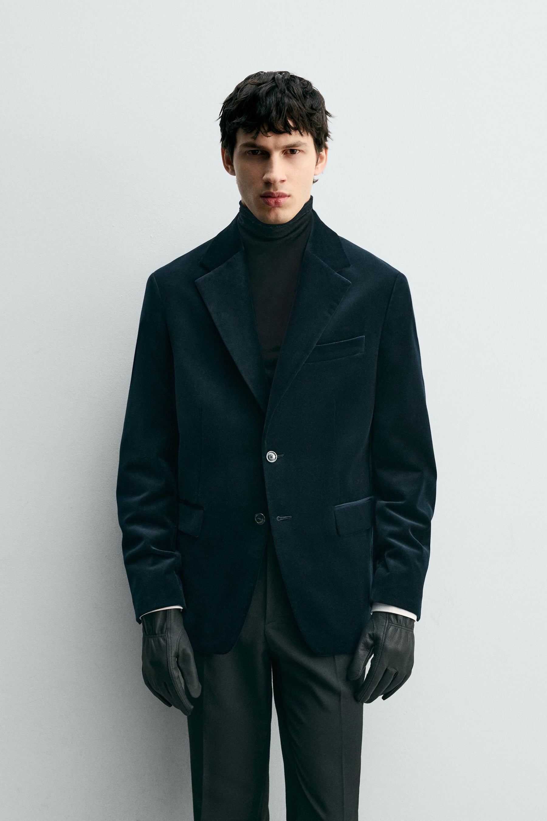 REGULAR FIT VELVET BLAZER - Image 2