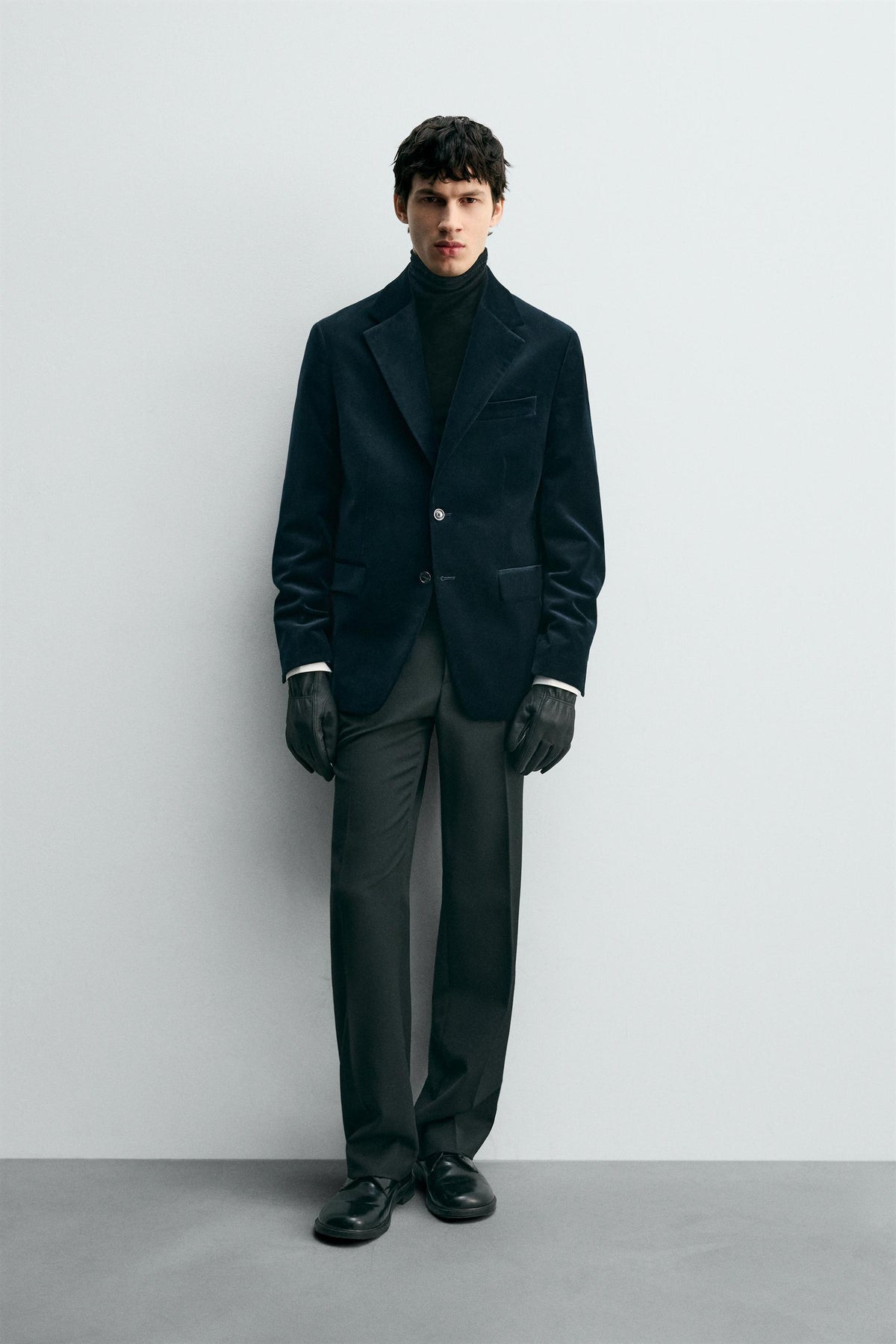 REGULAR FIT VELVET BLAZER - Image 1