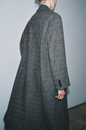 100% Wool Checked Coat - Image 5