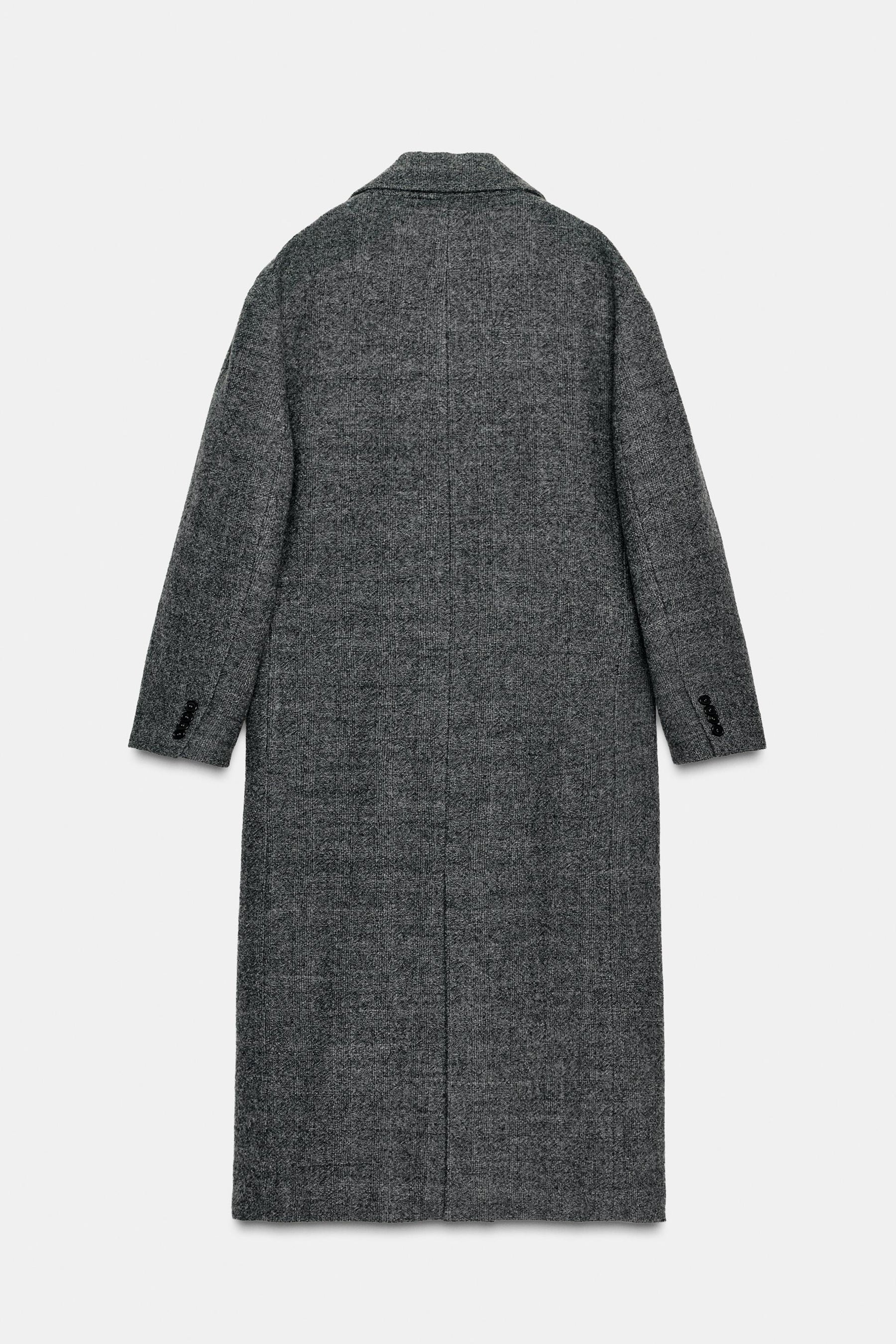 100% Wool Checked Coat - Image 6