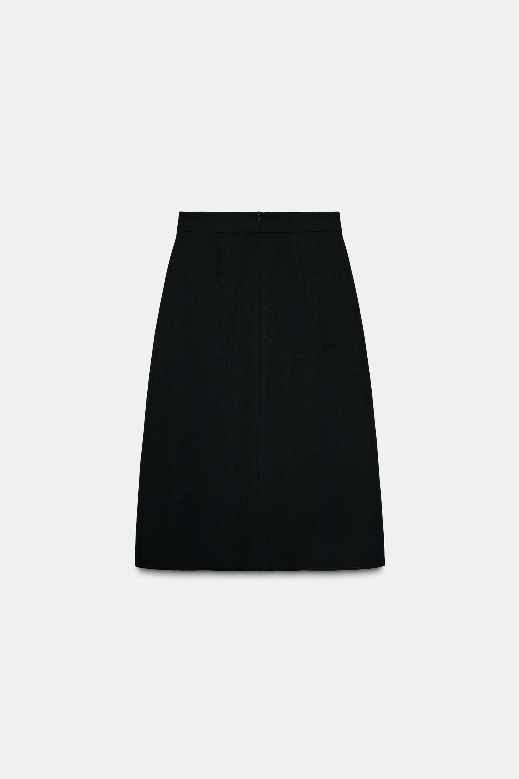 Crepe Layered Midi Skirt
