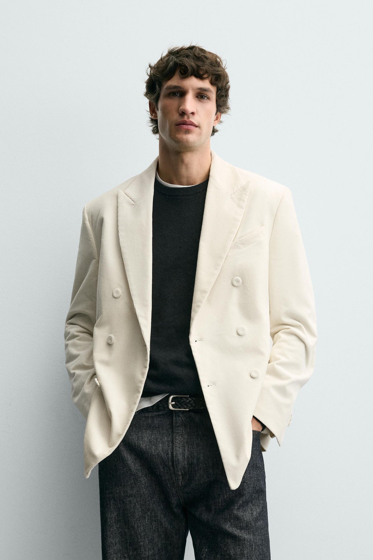 CORDUROY DOUBLE-BREASTED BLAZER - Image 2