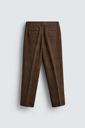 CHECK SUIT TROUSERS WITH PLEATS - Image 7