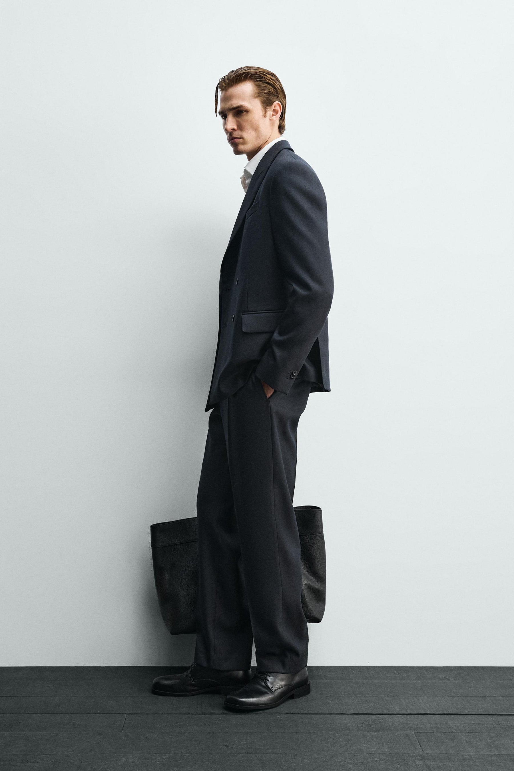 DOUBLE-BREASTED TEXTURED SUIT BLAZER - Image 4