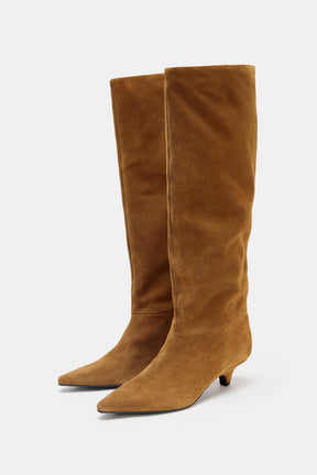 SUEDE HEELED BOOTS